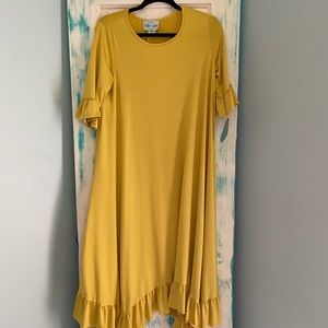 Mustard yellow modest dress